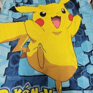 Pikachu Themed Bedding Blanket( Only Blanket) - Yellow and Blue